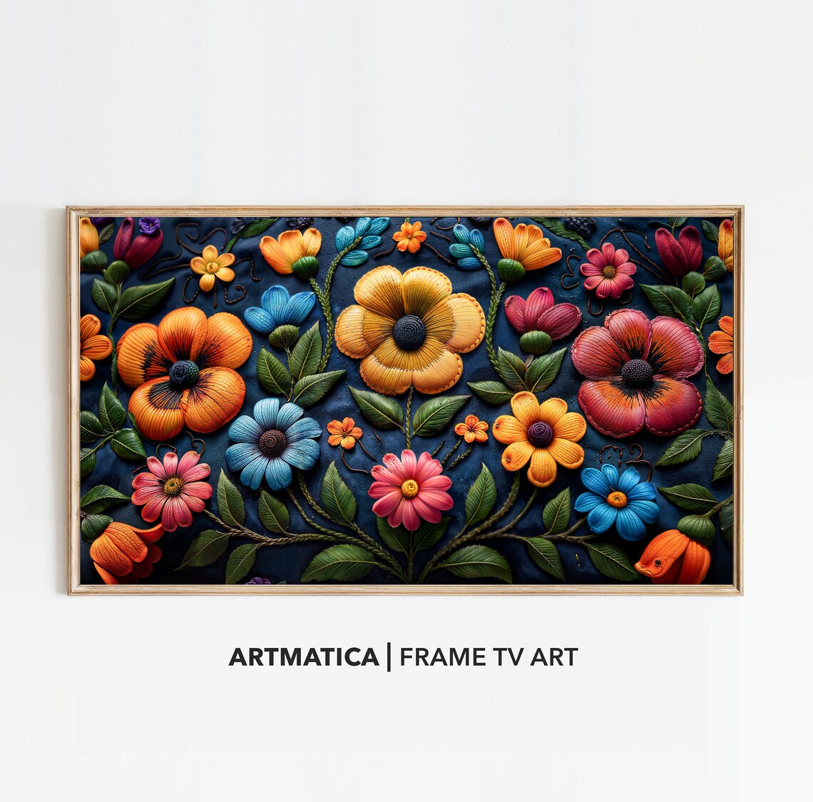 Surreal Embroidery Flowers, Dark Botanical Art