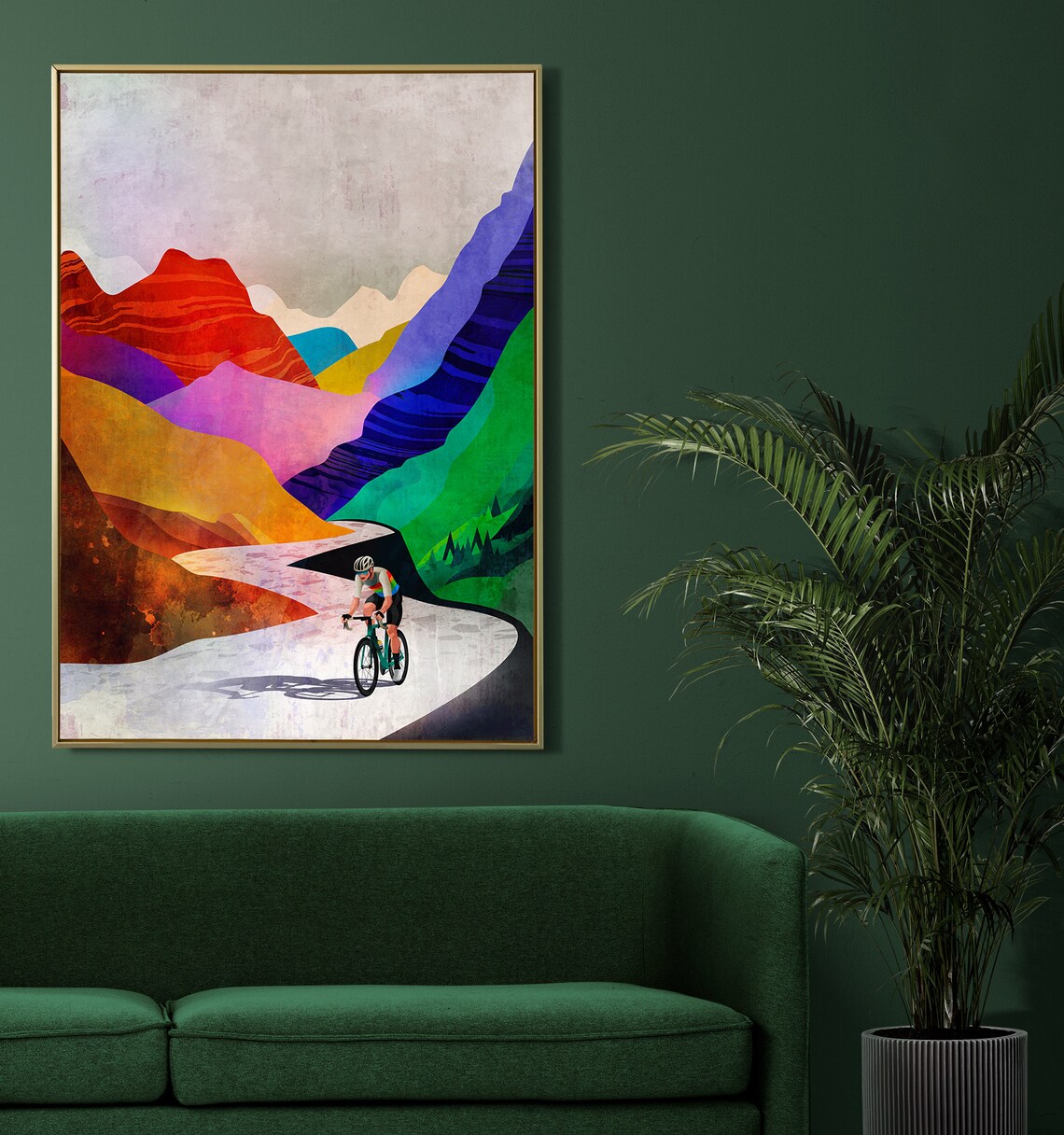 Summer Breeze Cycling In The Mountains Art Print - Image 4