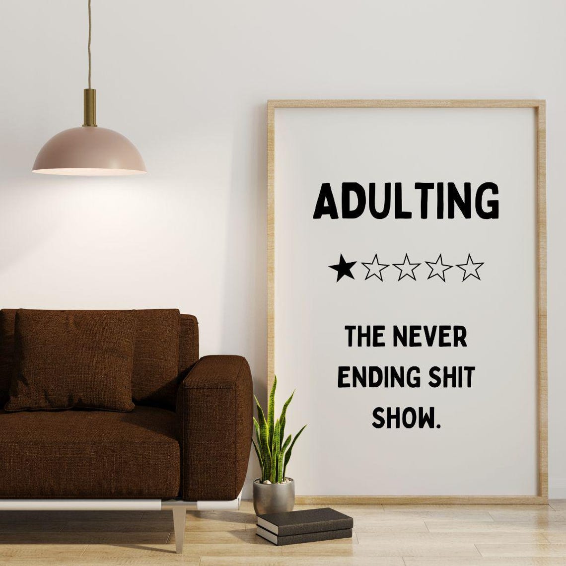 Adulting The Never Ending Shit Show One Star Review Wall Poster - Image 3
