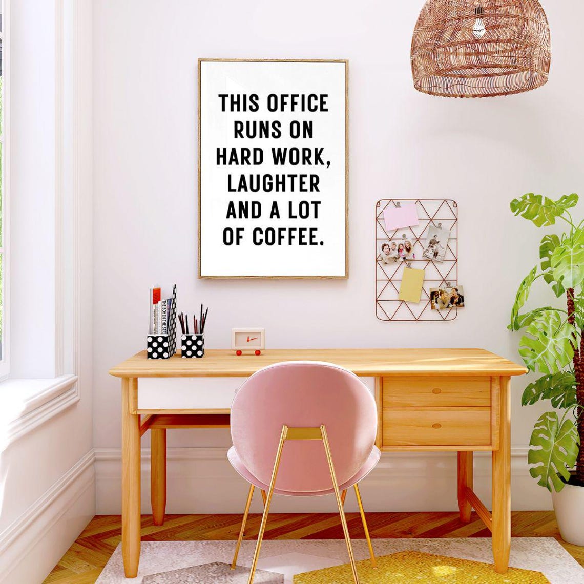 This Office Runs On Hard Work Laughter And A Lot Of Coffee Poster - Image 3