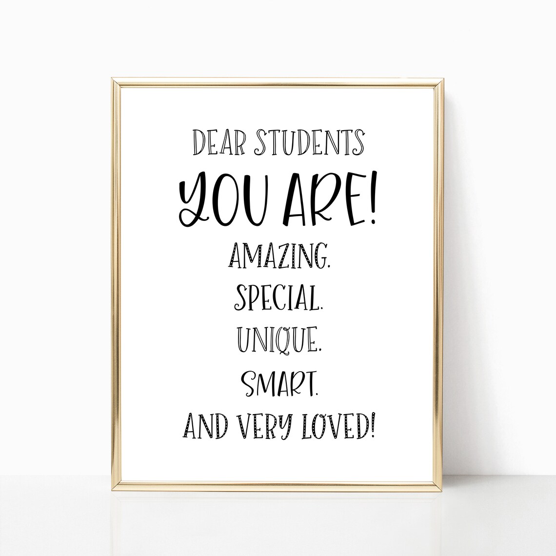 Dear Students You Are Amazing Special Loved Classroom Positivity Wall Art