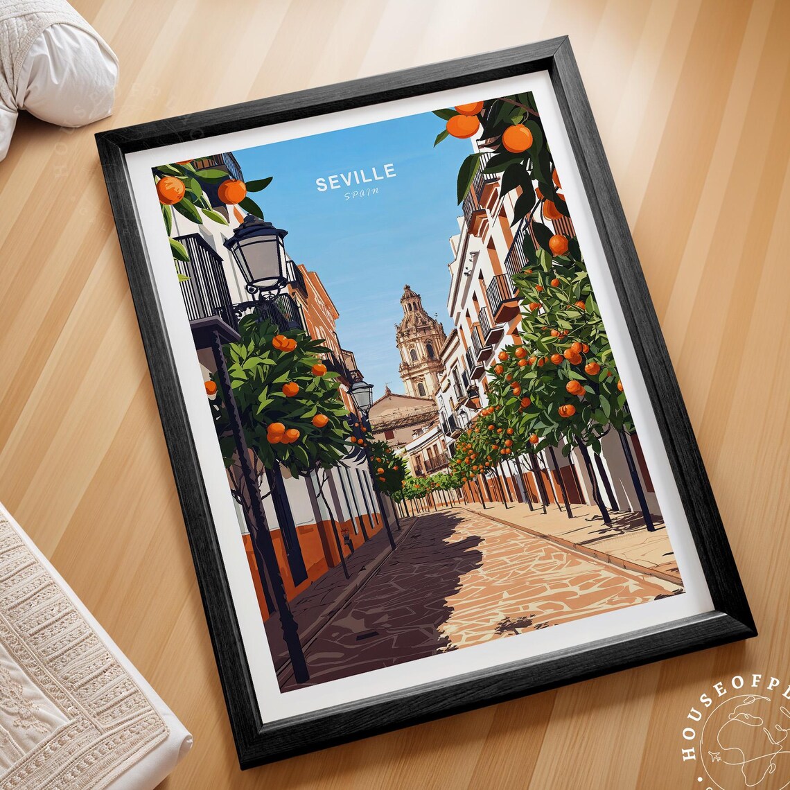 Seville Spain Minimalist Travel Poster Print