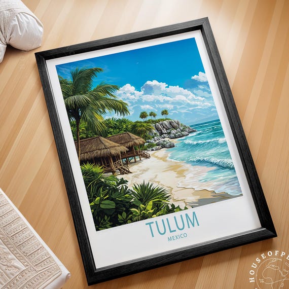 Tulum Mexico Wall Art Print Travel Poster Personalised Gifts House Warming