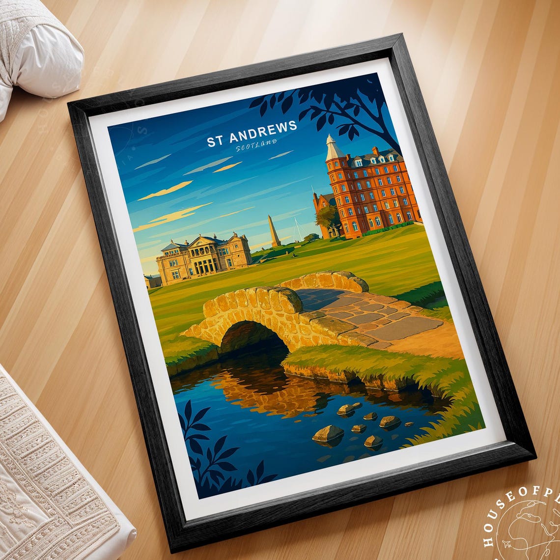 St Andrews Scotland Golf Course Bridge Retro Links Travel Poster