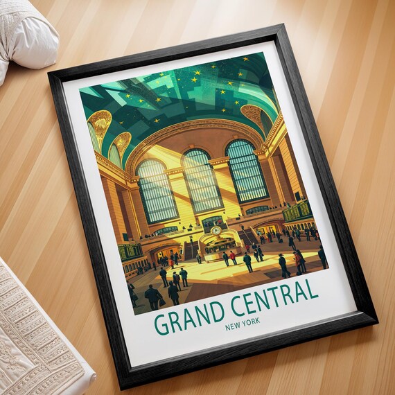 Grand Central Terminal New York Starry Ceiling Hall Travel Art Poster