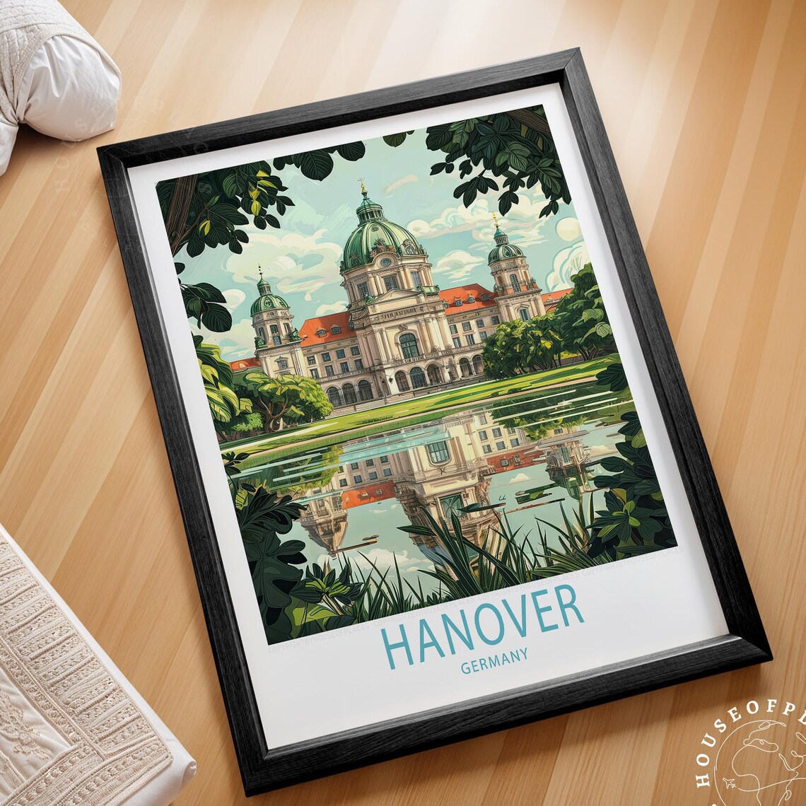 Hanover Germany Travel Poster, City Art Print