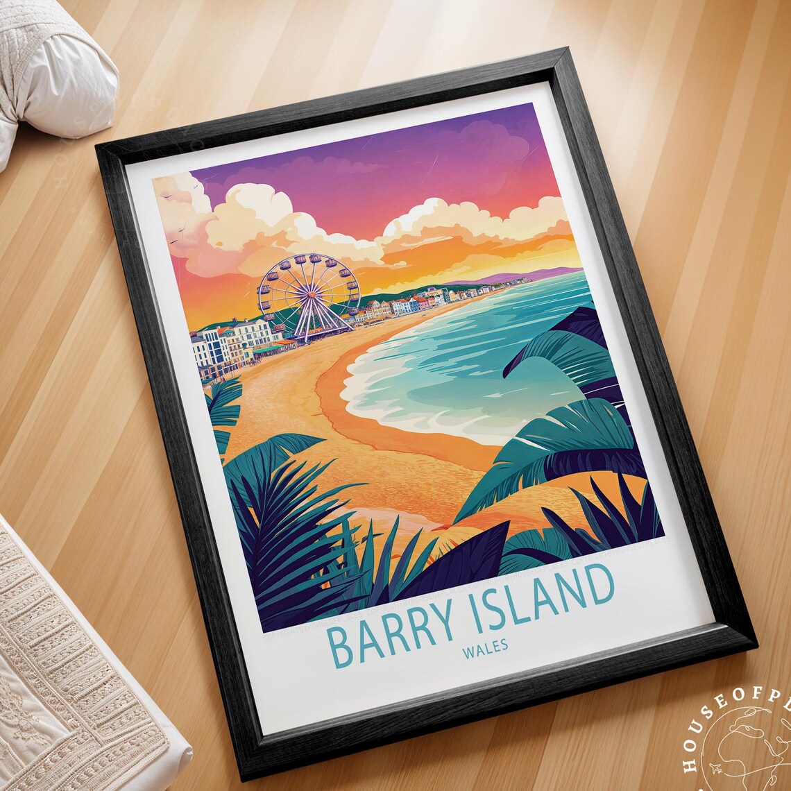 Barry Island Wales Travel Poster, Birthday Present