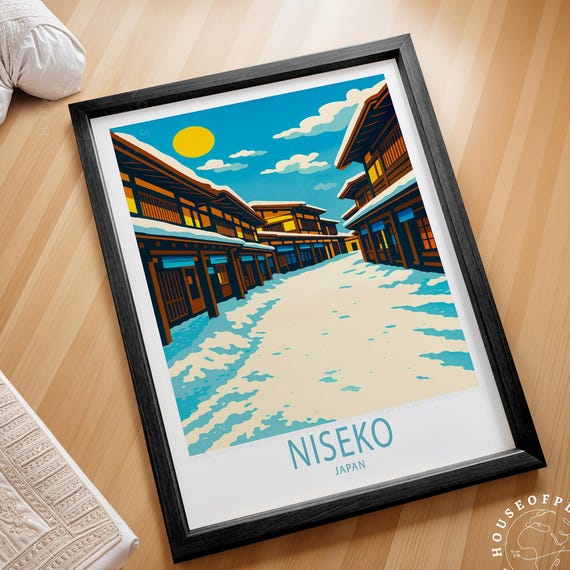 Niseko Japan Travel Wall Art Winter Poster Ski Print Custom Personalised Gifts