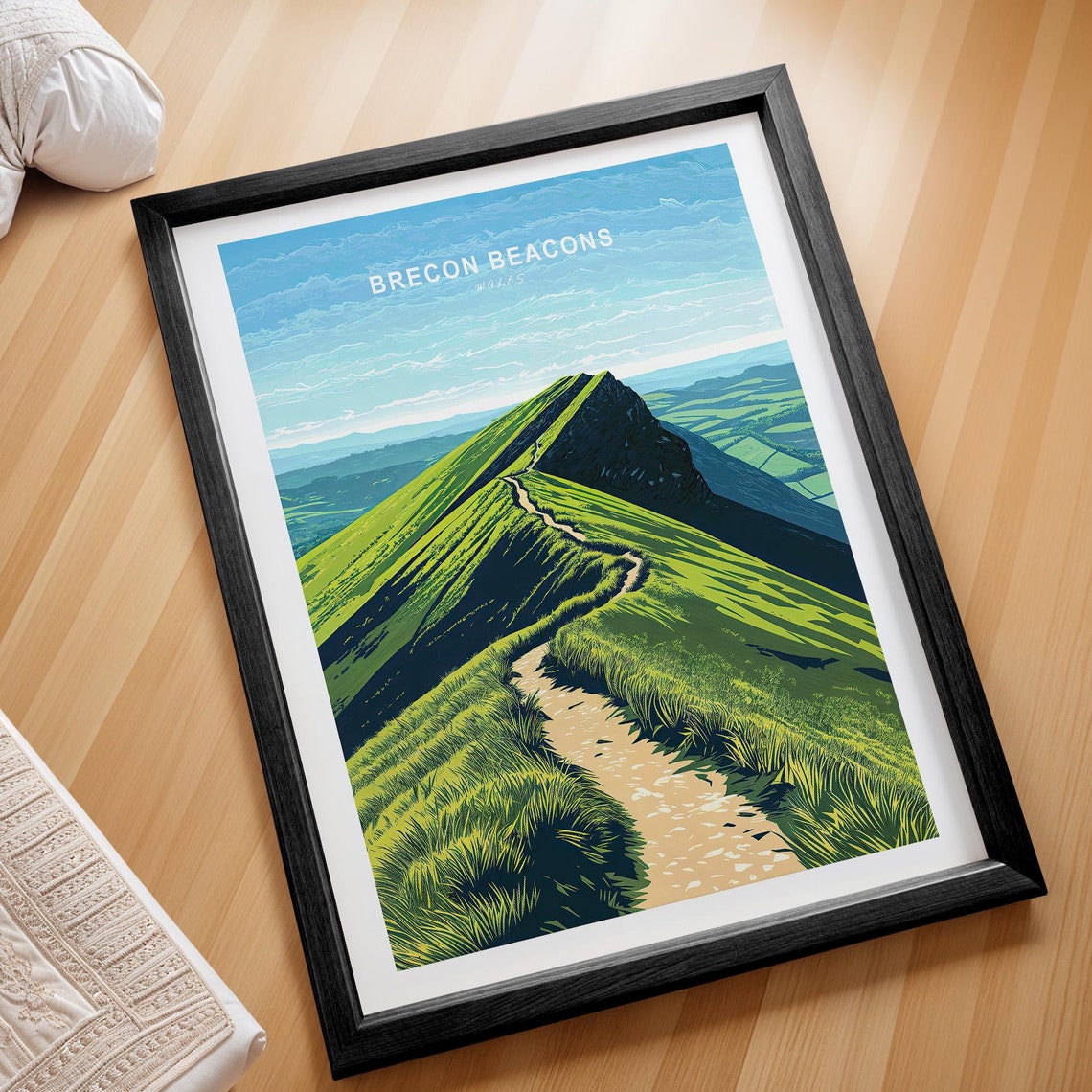 Brecon Beacons Wales Dramatic Peak Trail Ridge Walk Travel Poster