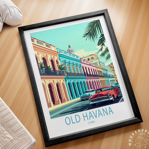 Old Havana City Wall Art Travel Print Poster Personalised Gifts House Warming