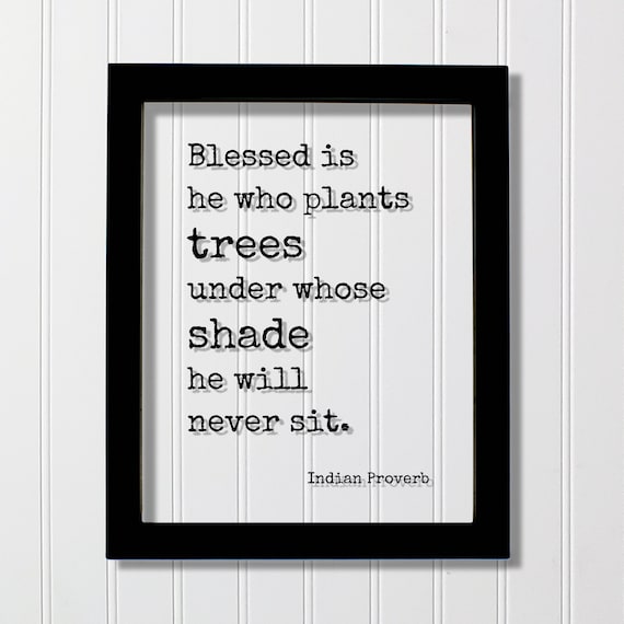 Proverb Floating Quote Blessed Is He Who Plants Trees Under Whose Shade Will Never Sit Humanitarian Environmentalist Sign