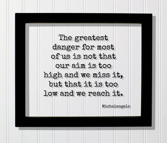Michelangelo Floating Quote Art Print, Typography