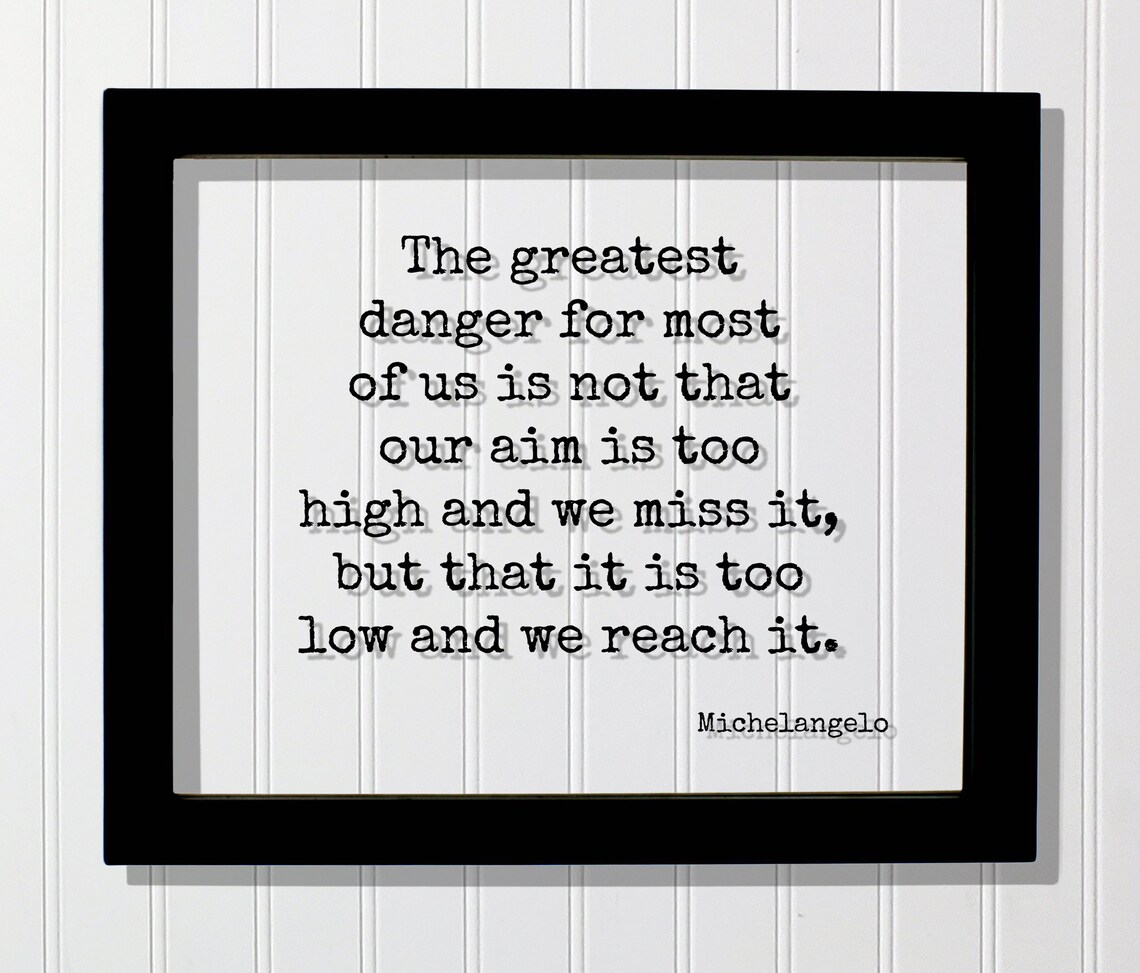 Michelangelo Floating Quote Art Print, Typography
