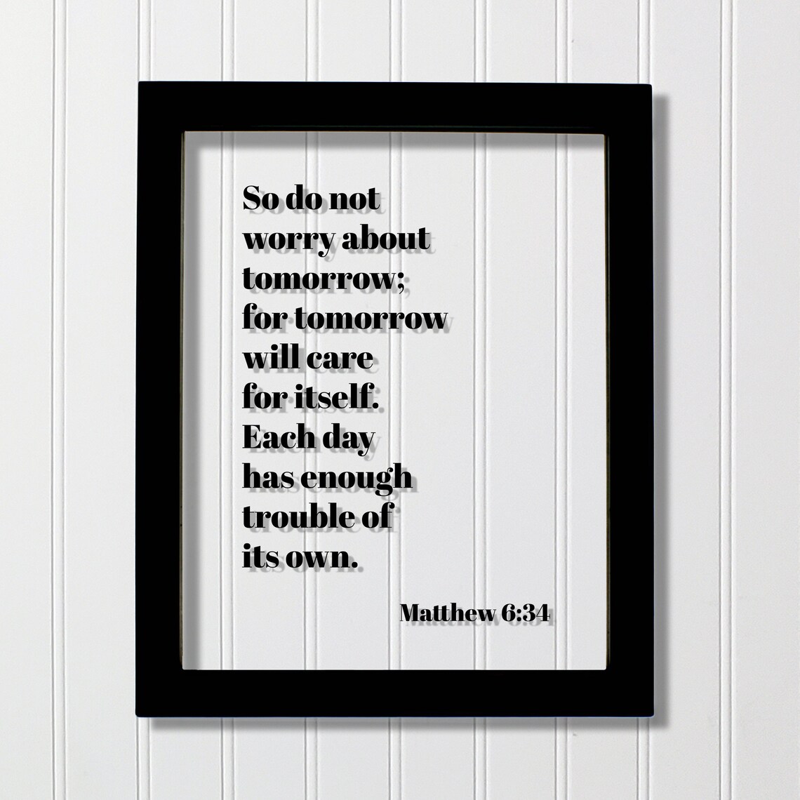Matthew 6:34 Scripture Art Print, Bible Verse