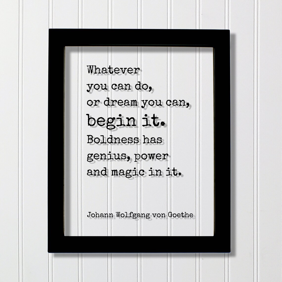 Goethe Floating Quote Art Print, Boldness and Magic