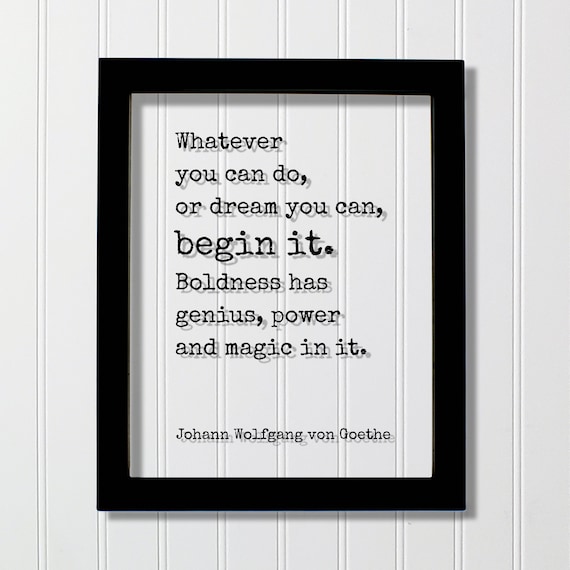 Goethe Floating Quote Art Print, Boldness and Magic