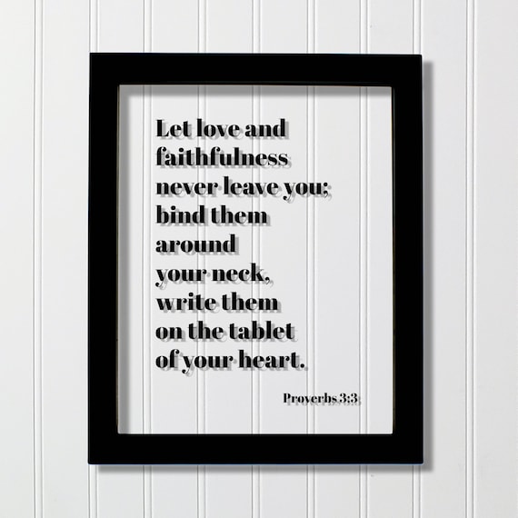 Proverbs 3:3 Love And Faithfulness Floating Scripture Verse Poster