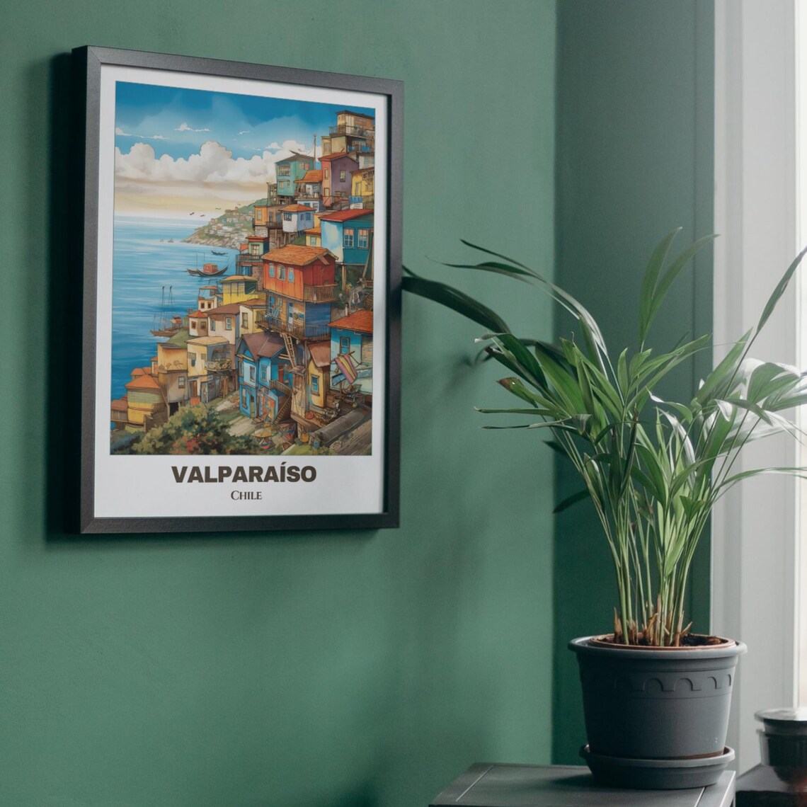 Valparaiso Travel Poster, Chile Cityscape Art Print - Image 4