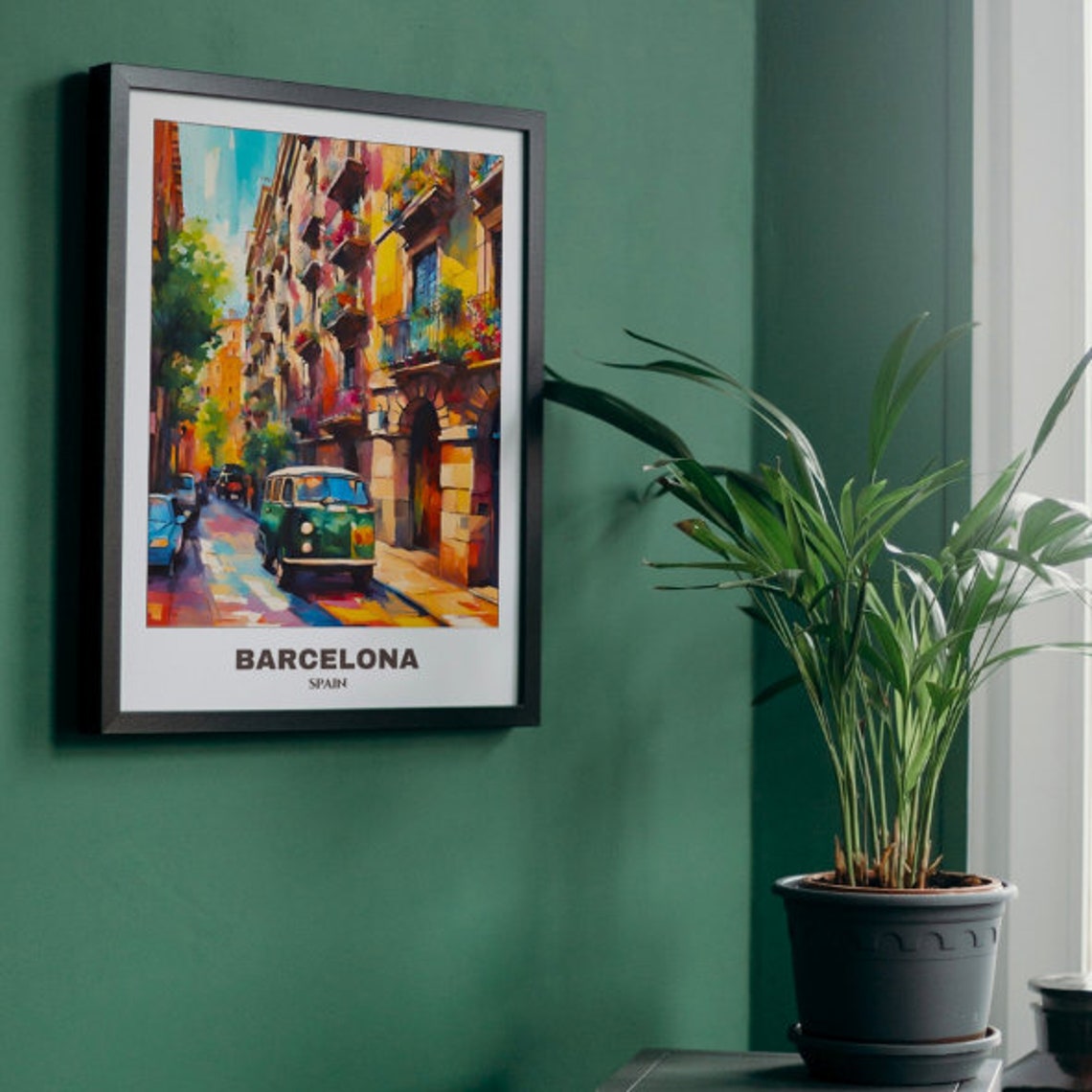 Barcelona Travel Poster Spaintravel Poster Oil Painting Cityscape Painting Travel Wall Art Room Decor Spain Trip - Image 4