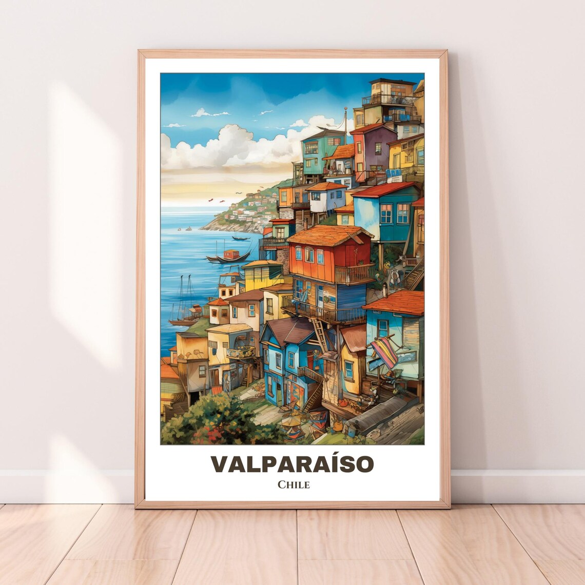 Valparaiso Travel Poster, Chile Cityscape Art Print - Image 2