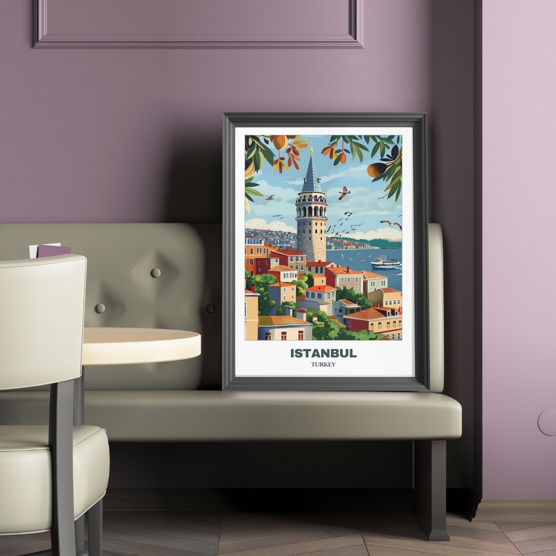 Istanbul Turkey Galata Tower Over Historic Old Town Skyline Poster - Image 2