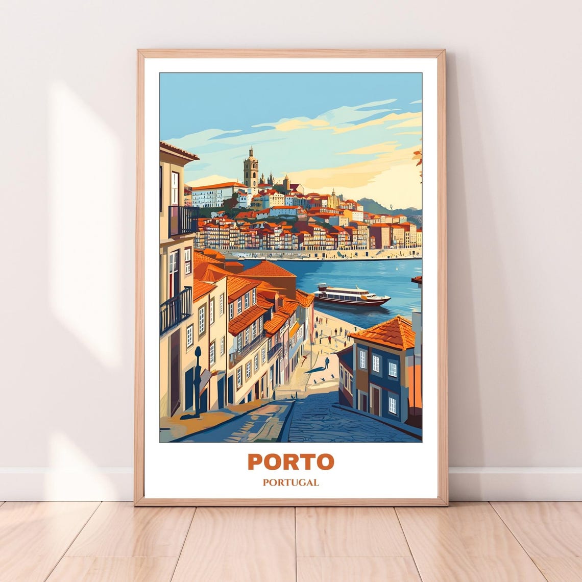 Porto Travel Poster Portugal Travel Poster Citycape Painting Print Wall Art Porto Home Decor Portugal Trip Print - Image 3