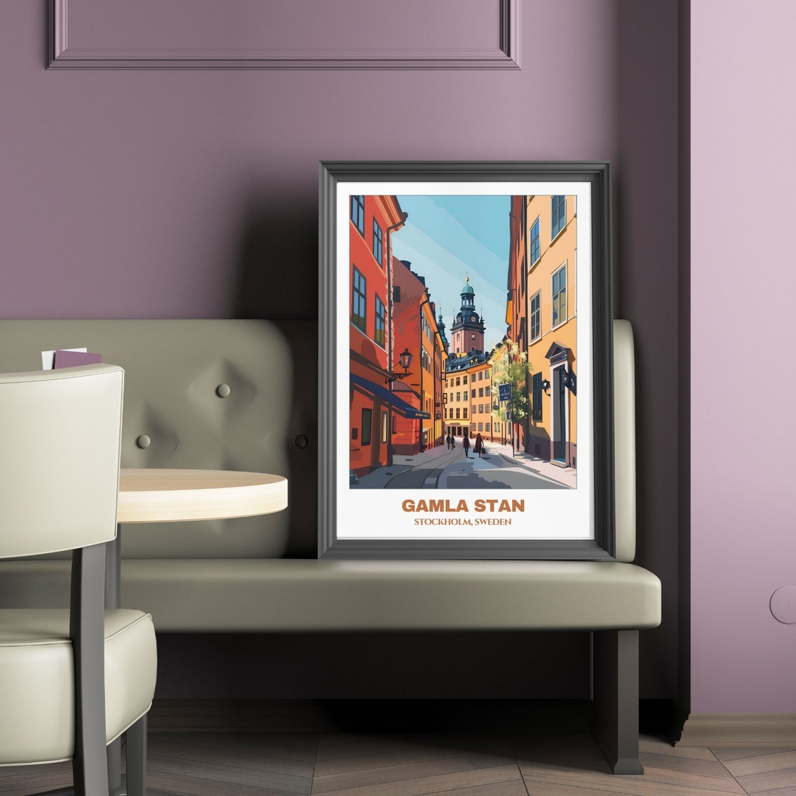 Gamla Stan Travel Poster Stockholm Travel Poster Citycape Painting Print Wall Art Sweden Home Decor Gamla Stan Print - Image 2