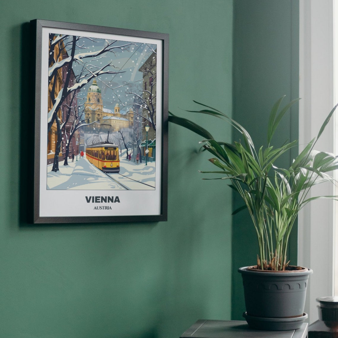 Vienna Austria Snowy Winter Tram Ride Historic City Center Poster - Image 5