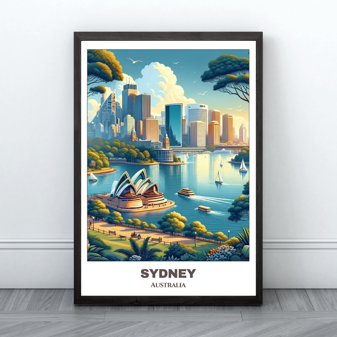 Sydneytravel Poster Australia Travel Poster Cityscape Painting Print Wall Art Sydney Decor Australia Travel Print