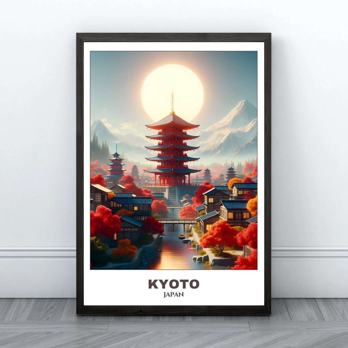 Kyoto Travel Poster Japantravel Poster Cityscape Painting Print Wall Art Travel Wall Art Home Decor Kyoto Trip