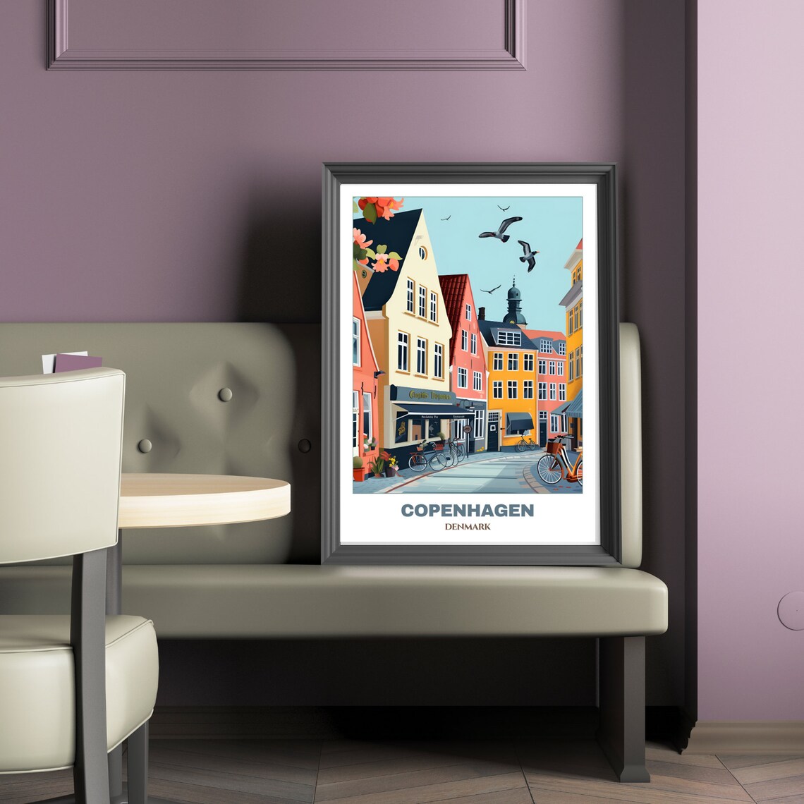 Copenhagen Travel Poster Denmark Travel Poster Citycape Painting Wall Art Copenhagen Home Decor Copenhagen Illustration - Image 2
