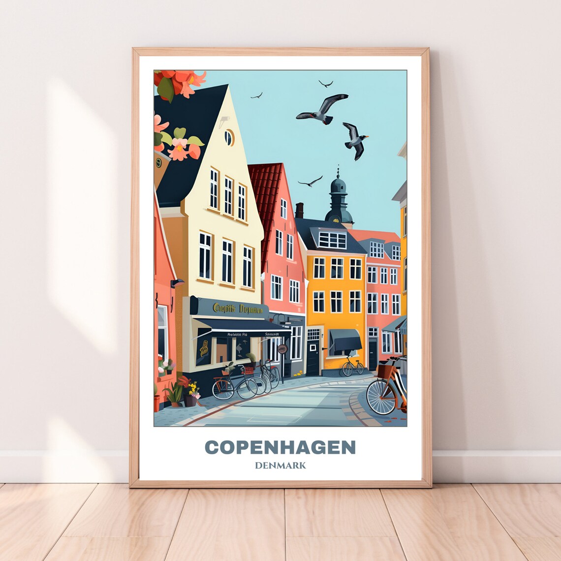 Copenhagen Travel Poster Denmark Travel Poster Citycape Painting Wall Art Copenhagen Home Decor Copenhagen Illustration - Image 5