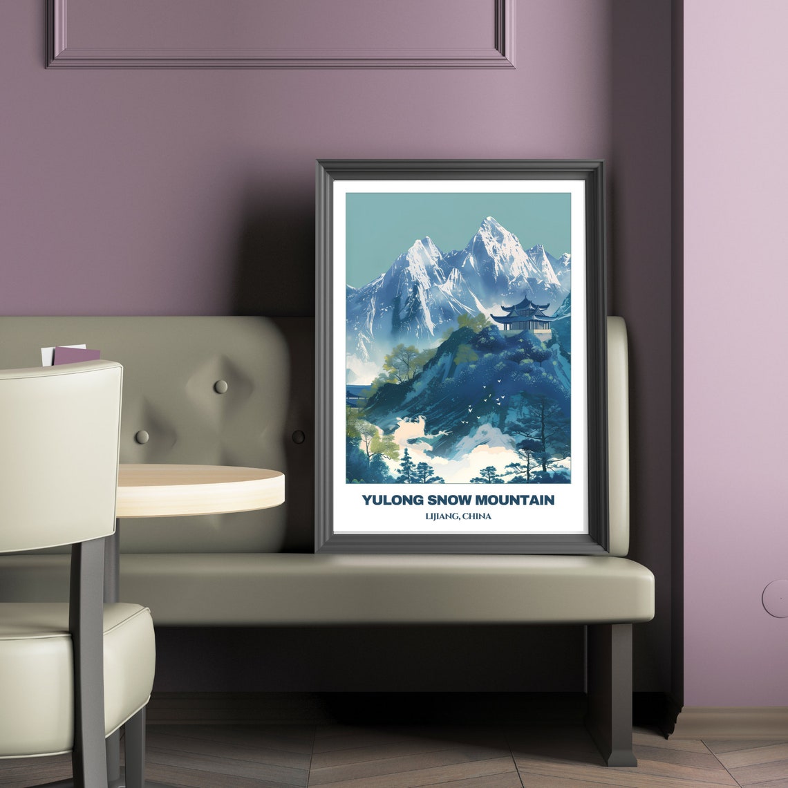 Yulong Snow Mountain Lijiang China Pavilion Pines Travel Poster - Image 2