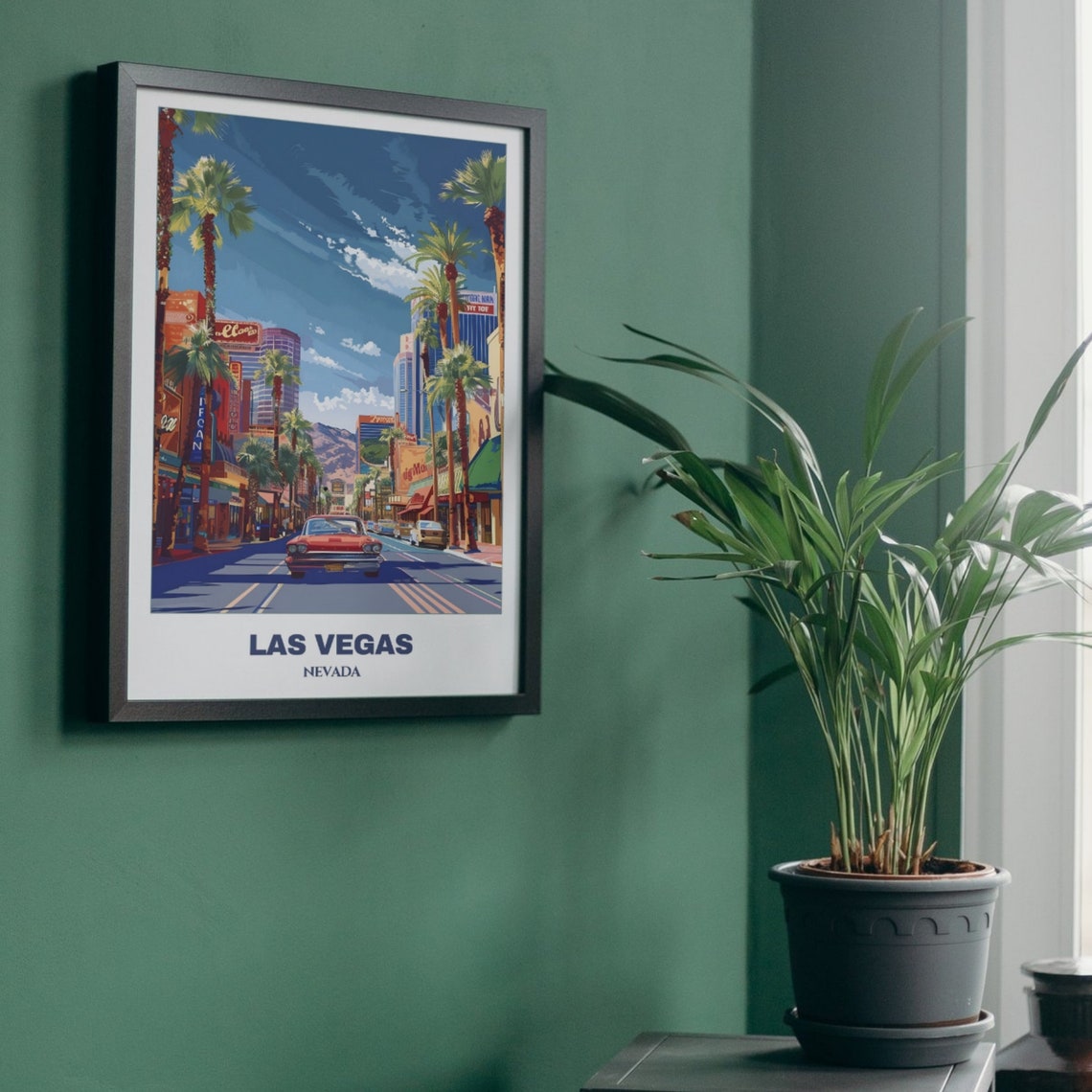 Las Vegas Travel Poster Nevada Travel Poster Las Vegas Painting Cityscape Painting Vegas Wall Art Home Decor Nevada Trip - Image 5