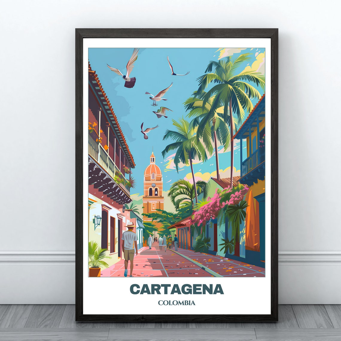 Cartagena Travel Poster Colombia Travel Poster Insta Print Art Cartagena Home Decor Cartagena Illustration
