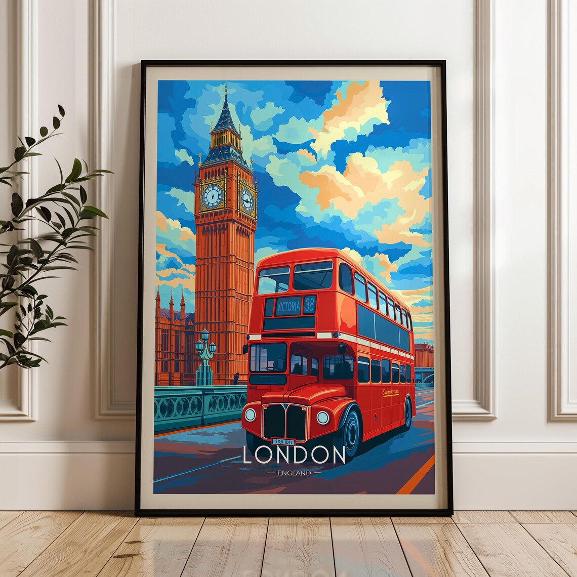London Travel Poster, Big Ben Wall Art Print