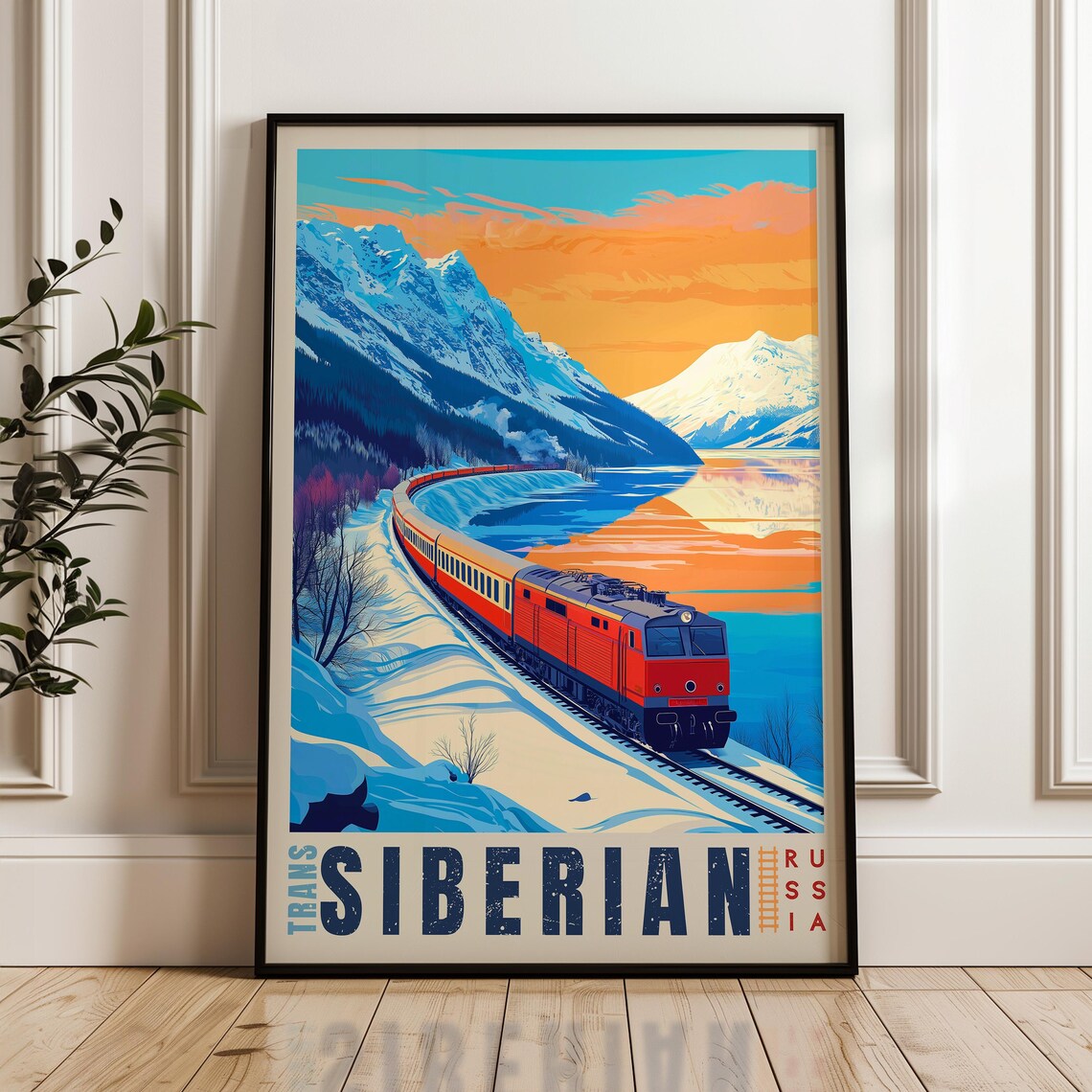 Transsiberian Travel Poster, Russia Route Wall Art