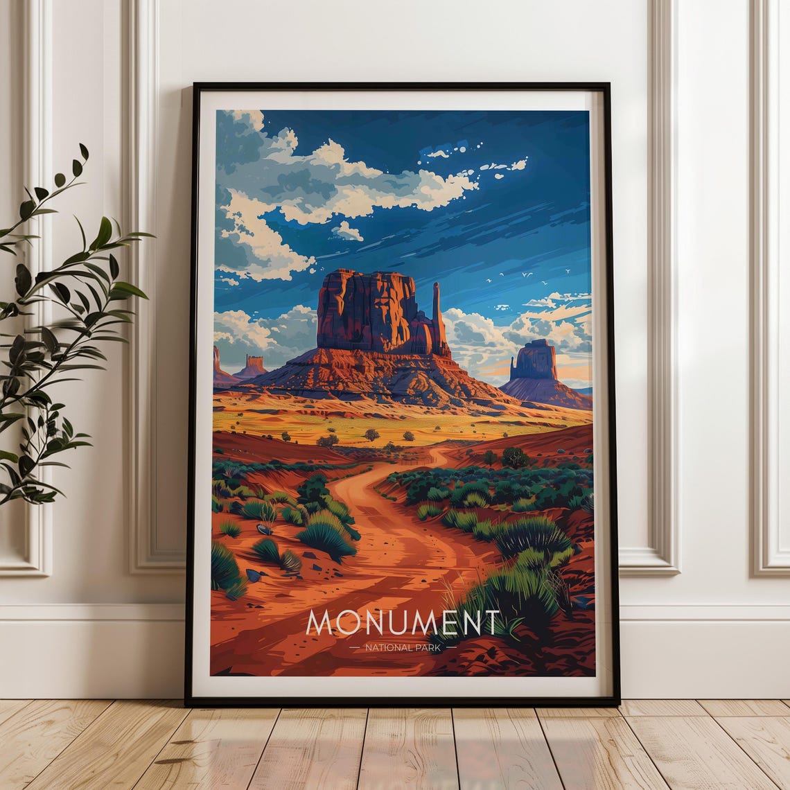 Monument National Park Red Rock Desert Trail Modern Art Poster