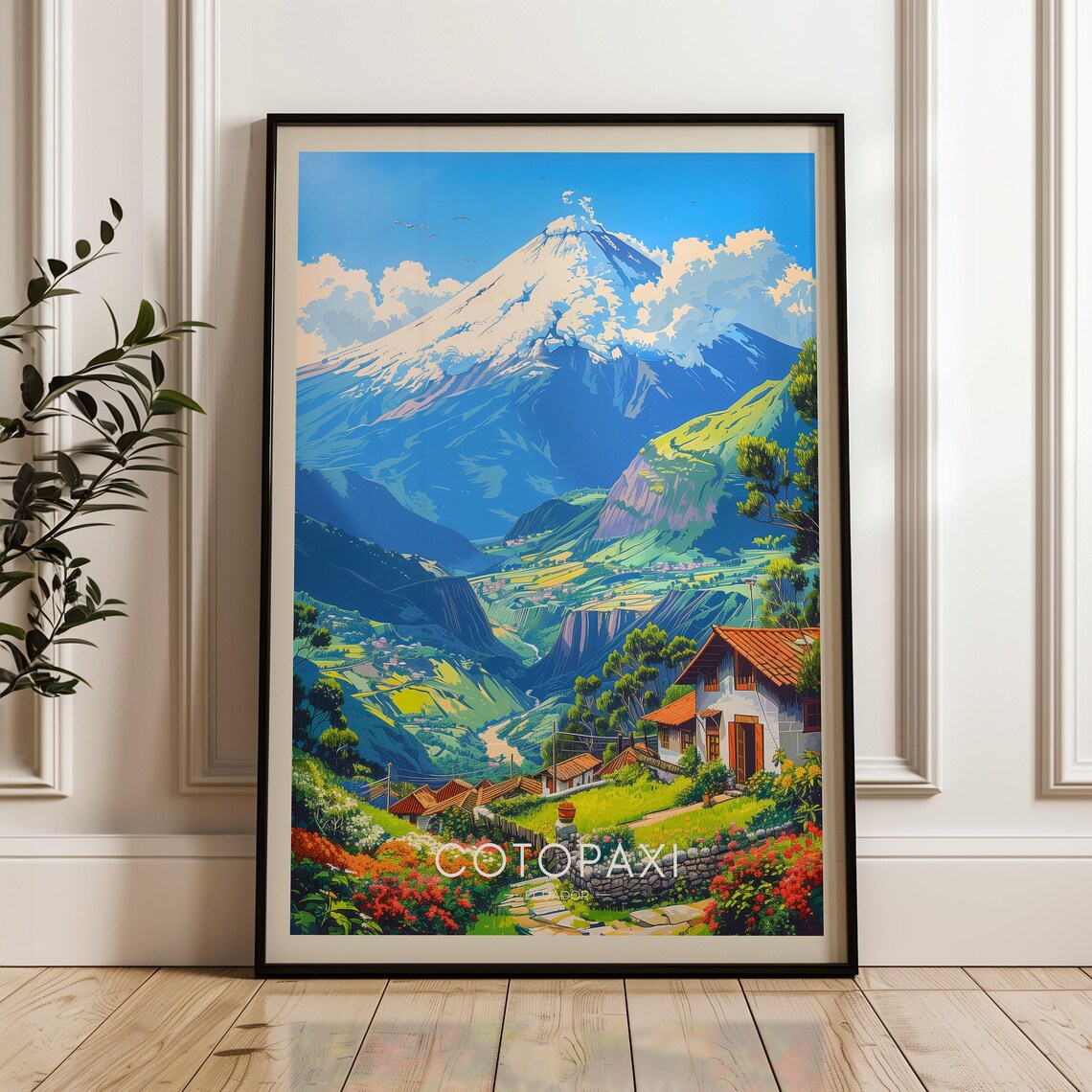 Cotopaxi Travel Poster, Ecuador Landscape Print