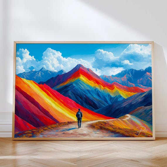 Rainbow Mountain, Peru Travel Poster