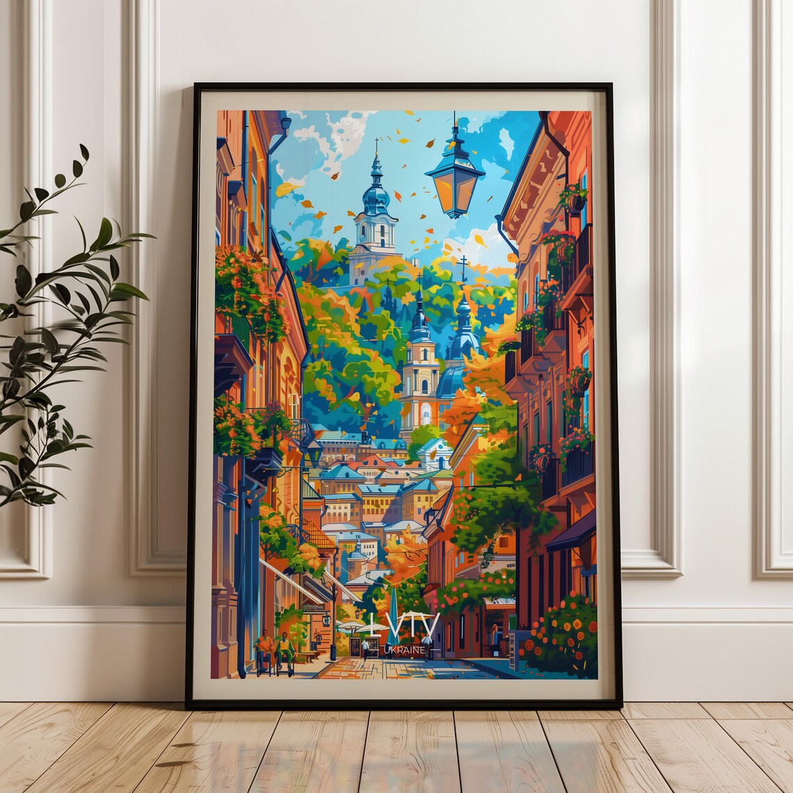 Lviv Travel Poster, Ukraine City Wall Art Print
