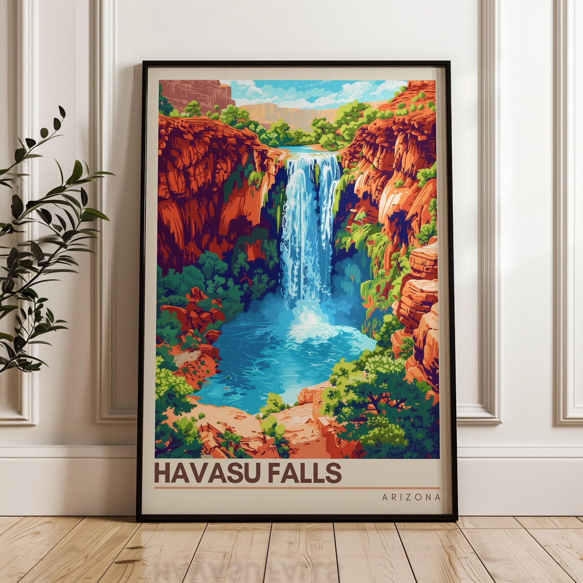 Havasu Falls Arizona Travel Poster, Art Print