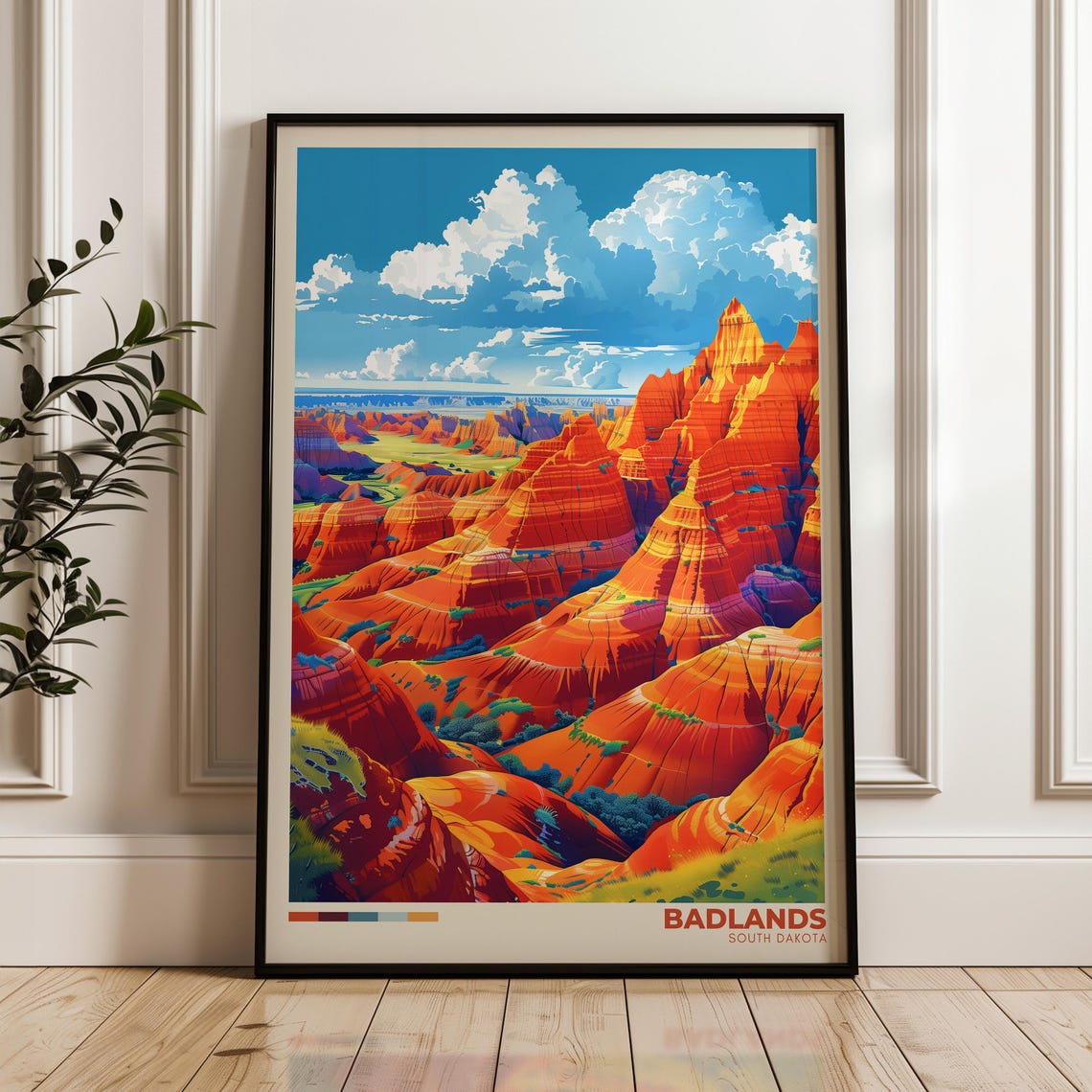 Badlands South Dakota Red Rock Canyon Butte Desert Landscape Poster