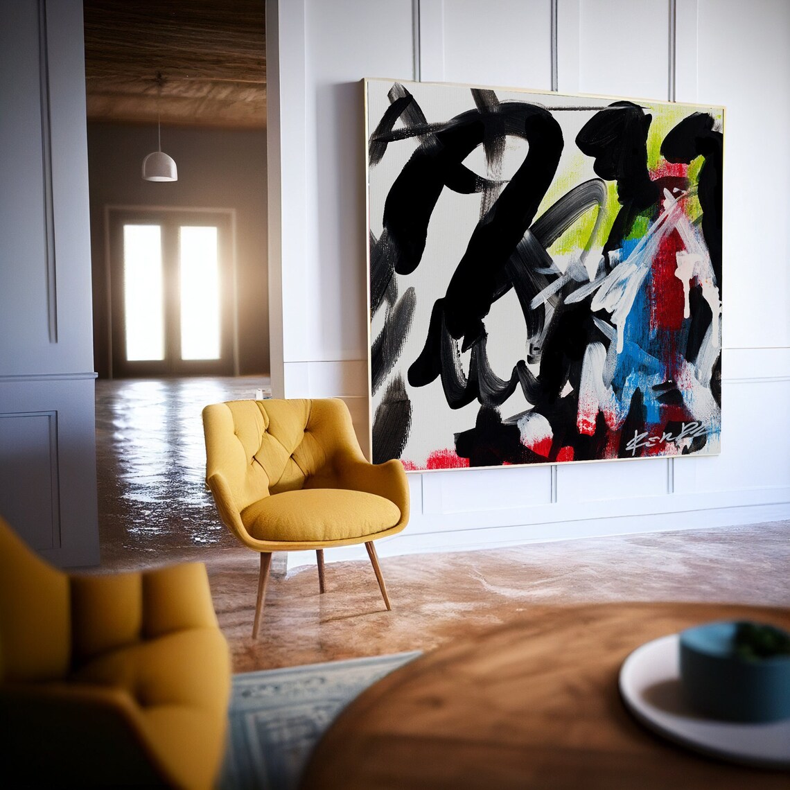 Graffiti Abstract Painting, Modern Living Room Art Print - Image 3