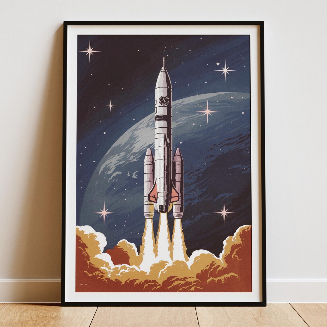 Retro Rocket Ship Launch, Vintage Space Exploration - Image 4