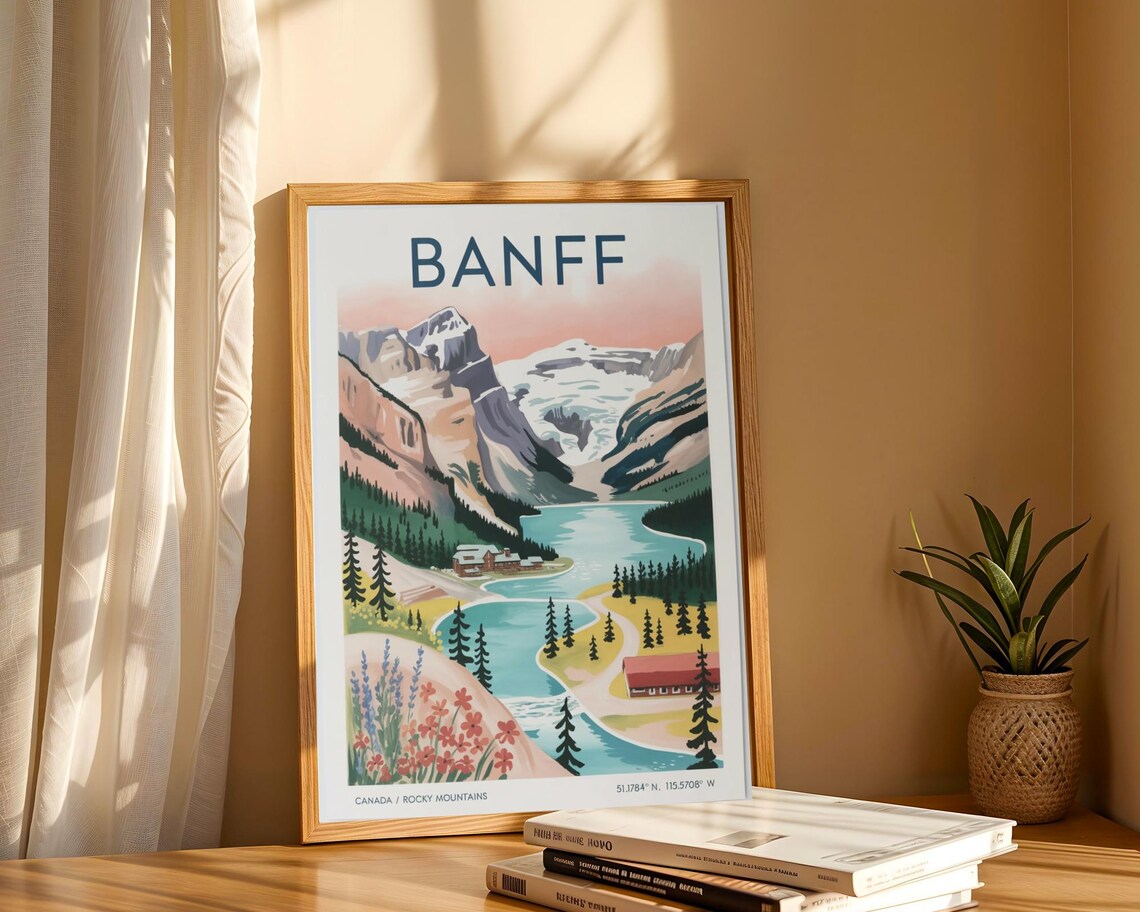 Banff Travel Poster, Vintage Rocky Mountains Landscape - Image 7