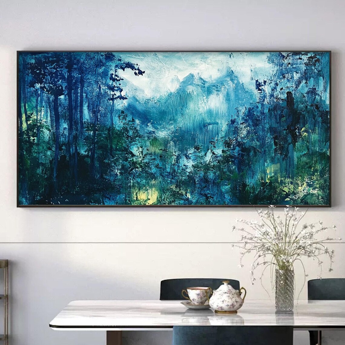 Large Abstract Forest Oil Painting On Green Tree Wall Art Original Nature Landscape Painting Custom Painting Living Room Decor