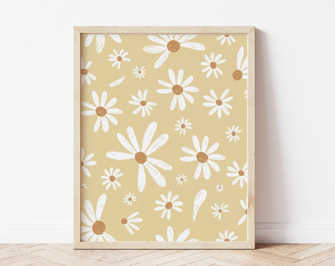 Spring Flowers Poster, Boho Easter Decor