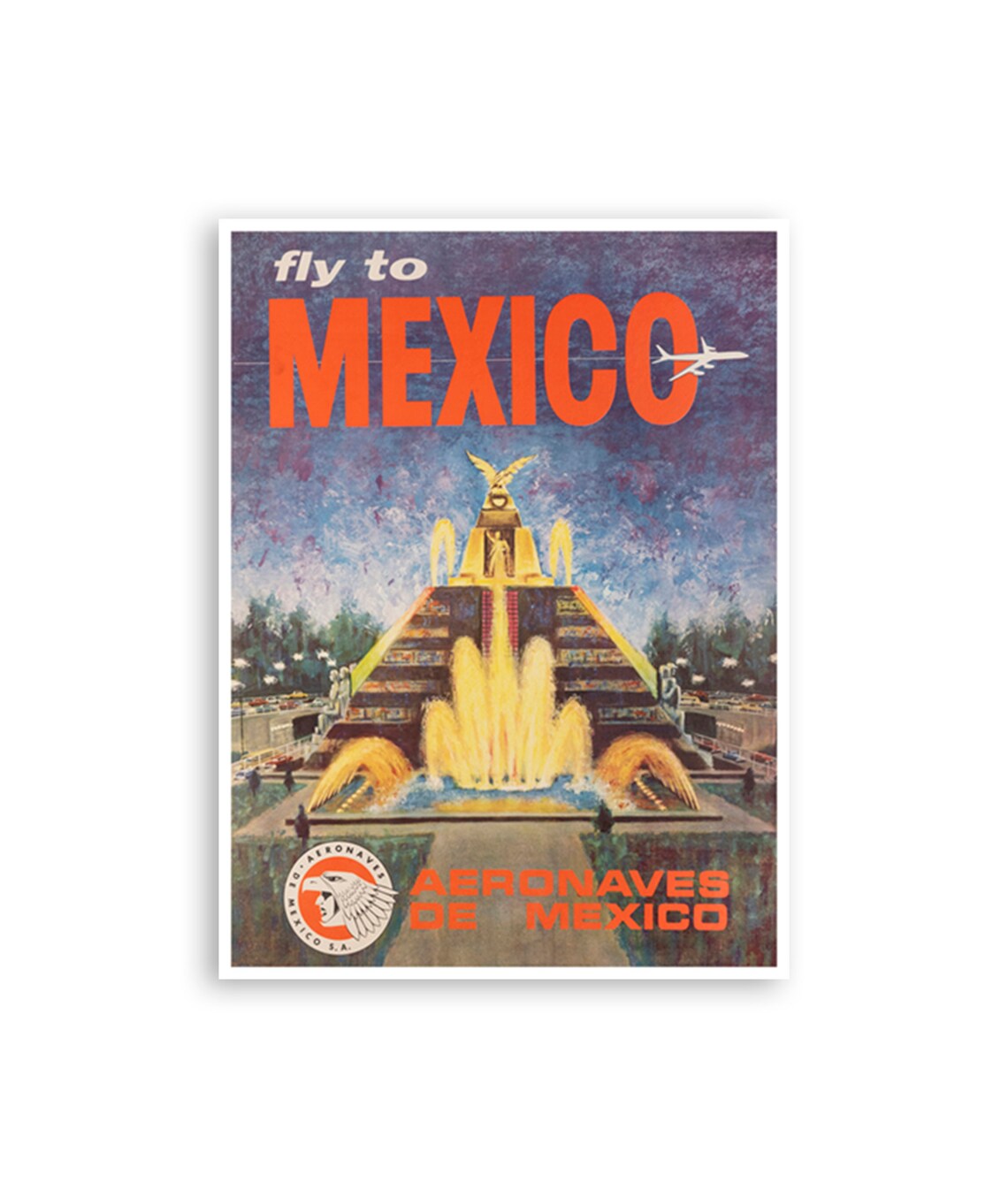 Mexico Vintage Travel Poster, Home Decor Print