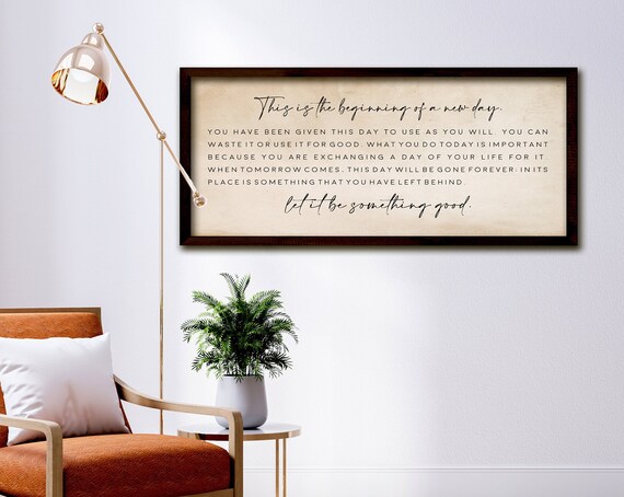 Beginning Of A New Day Inspirational Quote Cream Morning Office Poster
